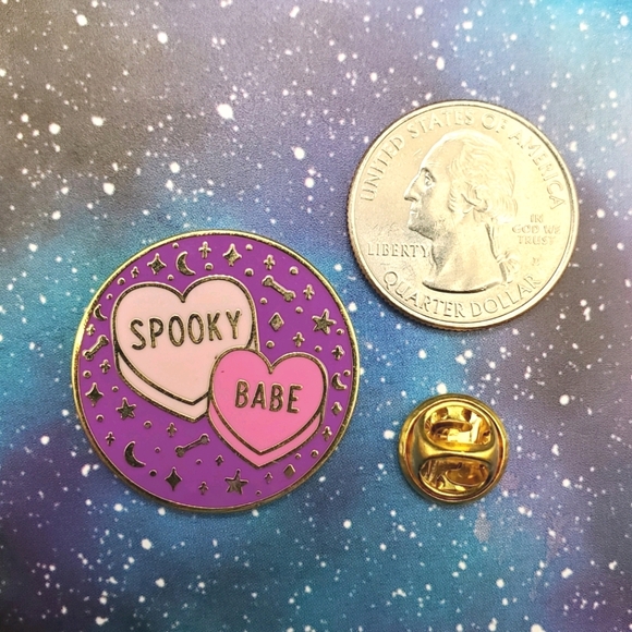 Spooky Babe Enamel Pin - Picture 2 of 3